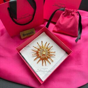 ☀️ Schiaparelli Surrealist Sun Bust Brooch ☀️